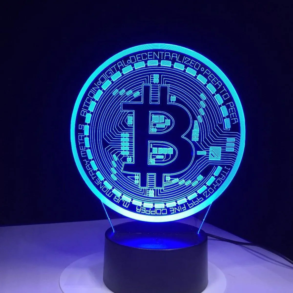 Decor Lighting Table Lamps - Bitcoin Coin Art Luce notturna a