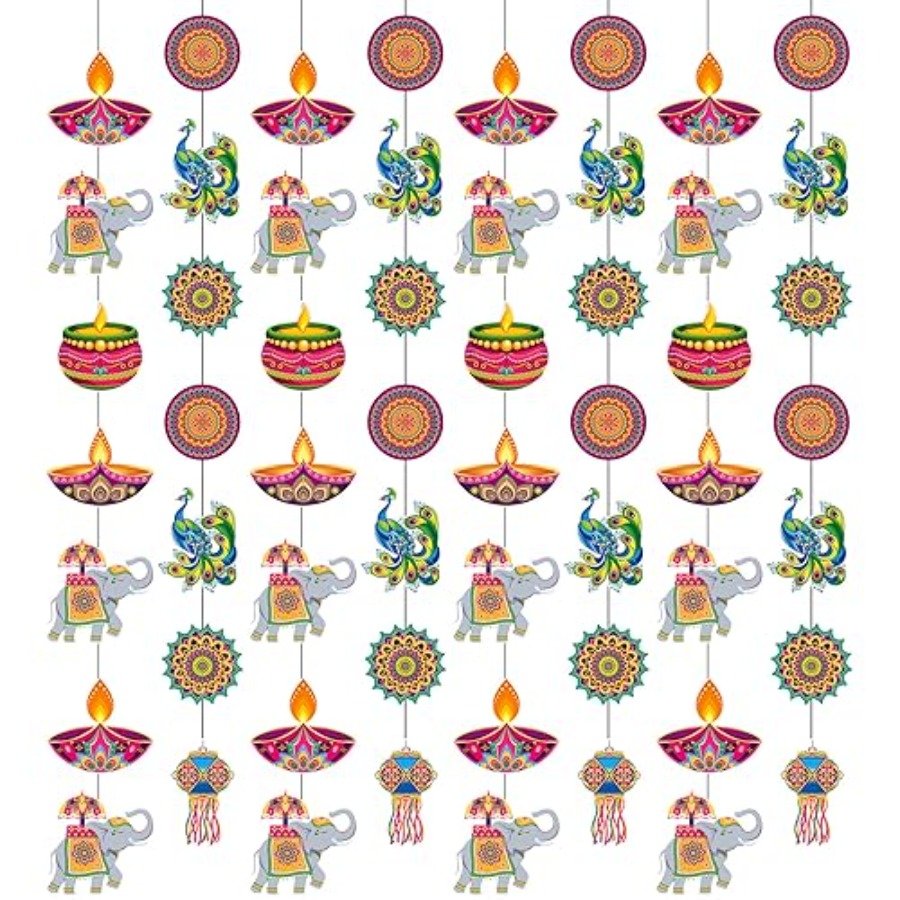 Lighting Decoration For Diwali - 8 Pezzi Decorazioni Appese per Diwali,