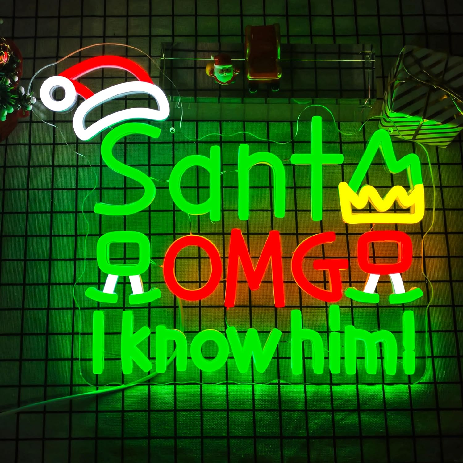 Santa'S Elves Holiday Lighting & Decor Llc - Insegna al Neon USB 'Santa OMG