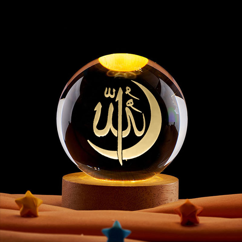 Led Moon Lamp - Decorazione Ramadan Sfera di cristallo 3D