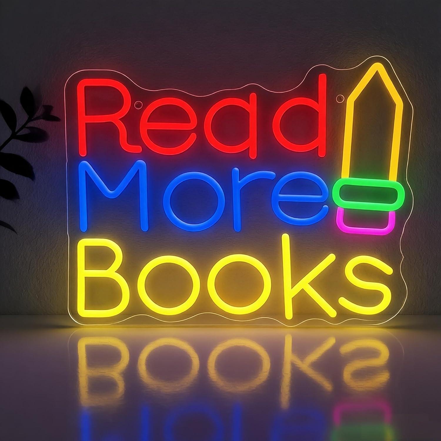 Lighting Decor And More - Insegna al neon 'Leggi Più Libri'