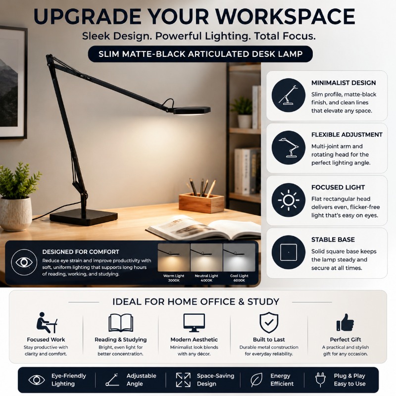 Decor Lighting Table Lamps - Lampada da Scrivania LED Moderna con