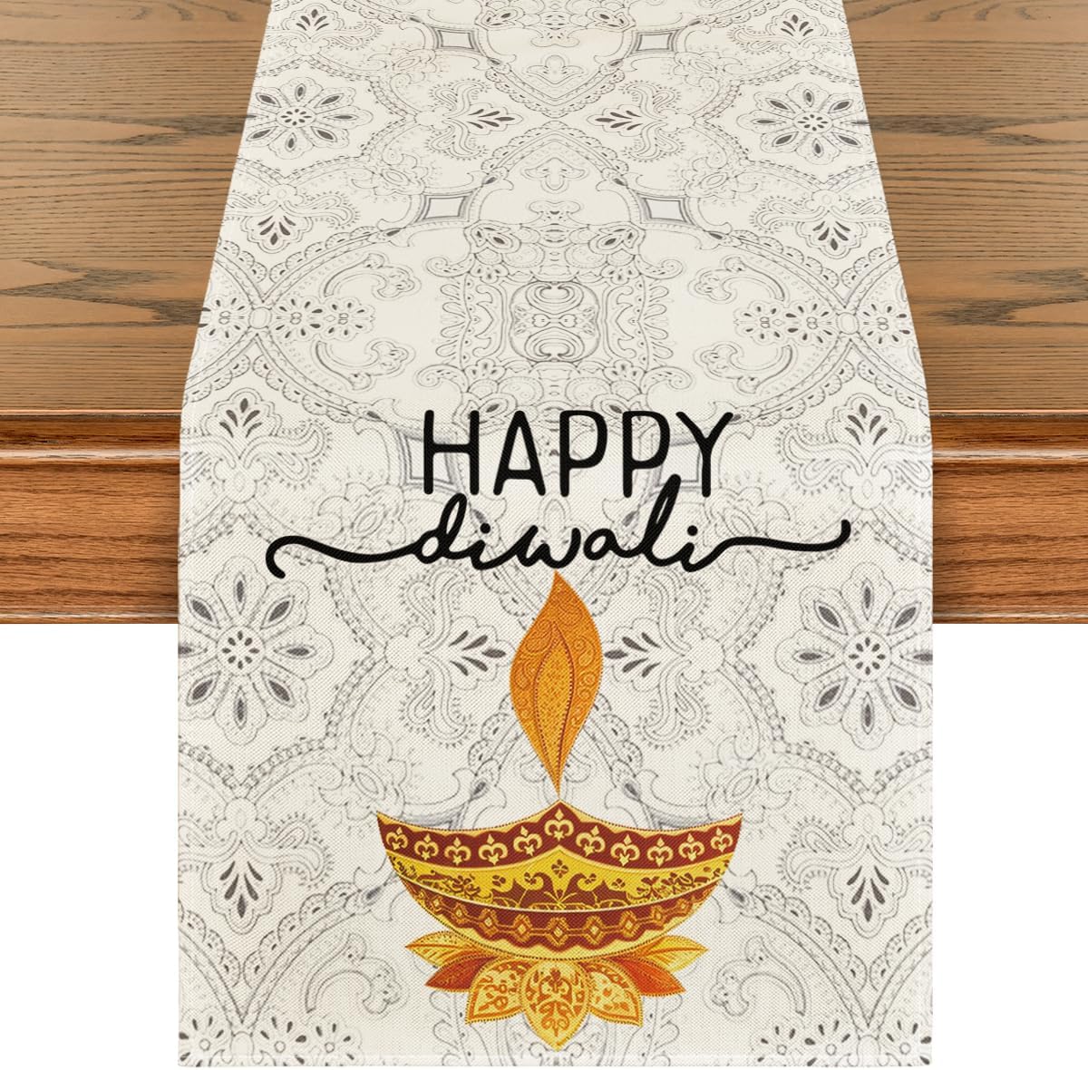 Lighting Decoration For Diwali - Runner da Tavola in Lino per