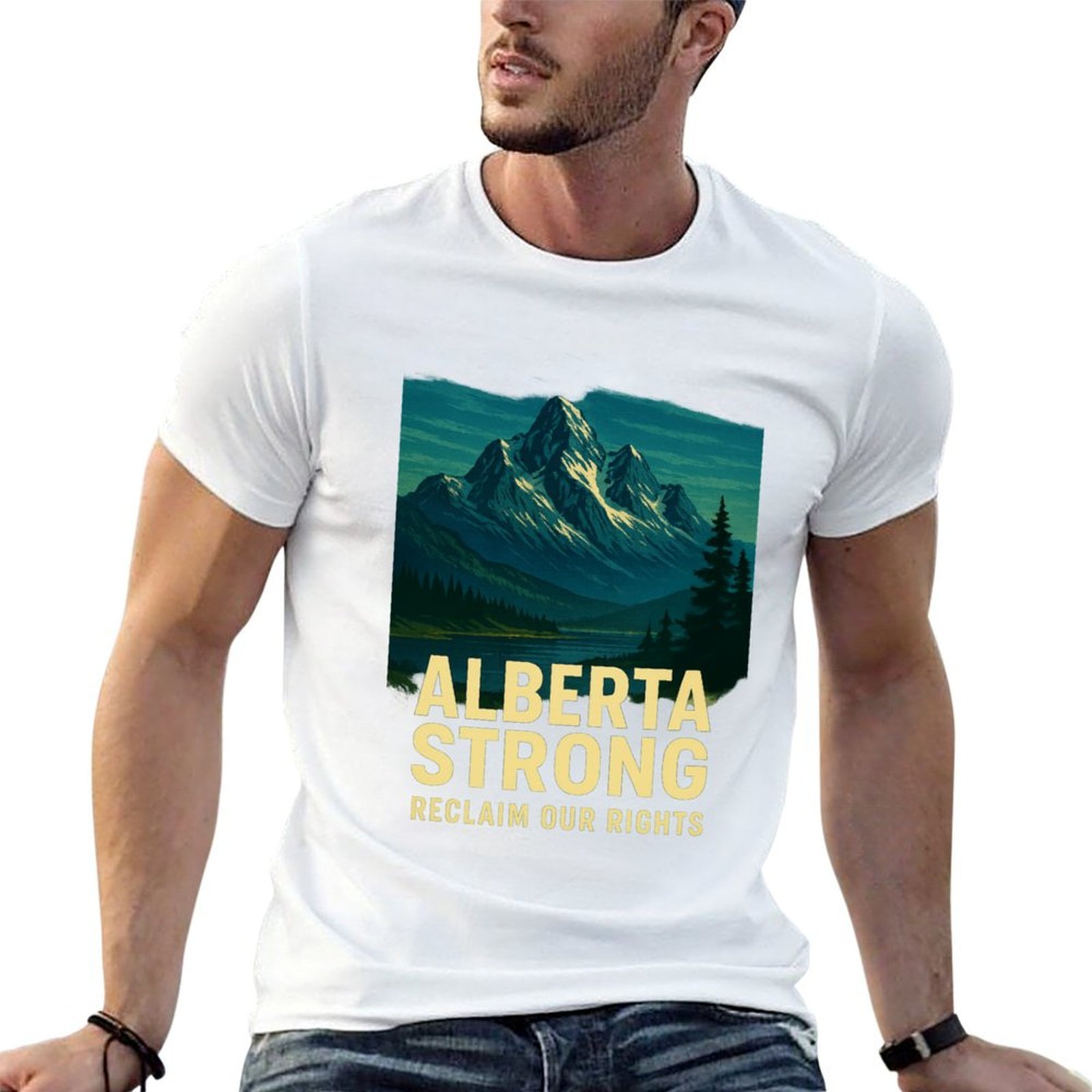 Alberta Strong T-shirt casual  - Alberta Lighting & Decor Edmonton Ab recensione e prezzo