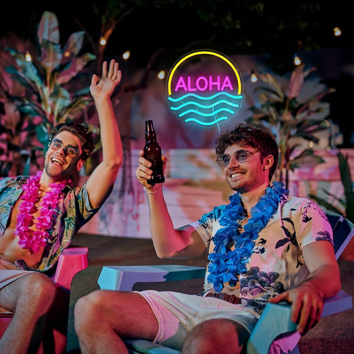 Insegna al neon Aloha Sunset W - Lighting Decor Rentals recensione e prezzo