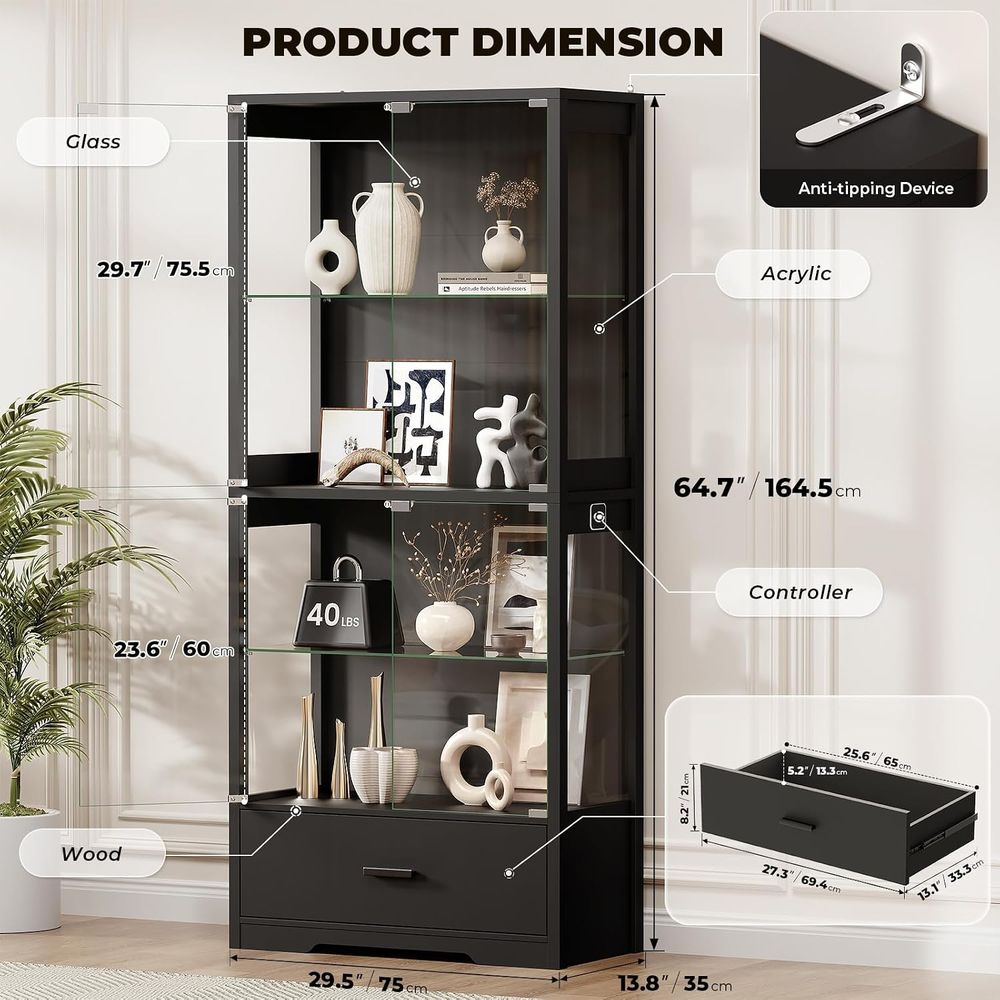 Vetrina in Vetro a 4 Ripiani c - Lighting & Home Decor Studio Photos recensione e prezzo