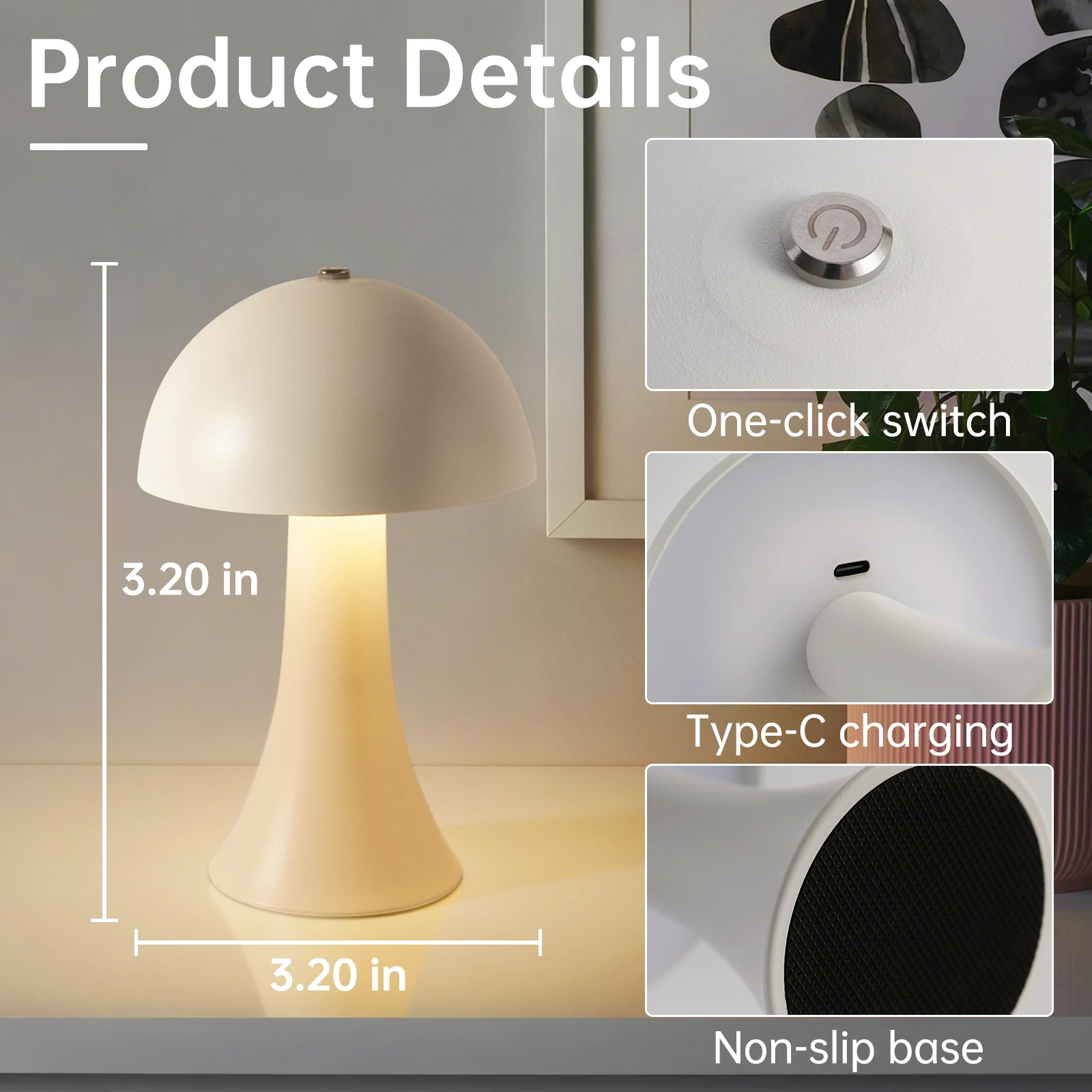 Lampada da Tavolo LED Ricarica - Mushroom Table Lamp recensione e prezzo