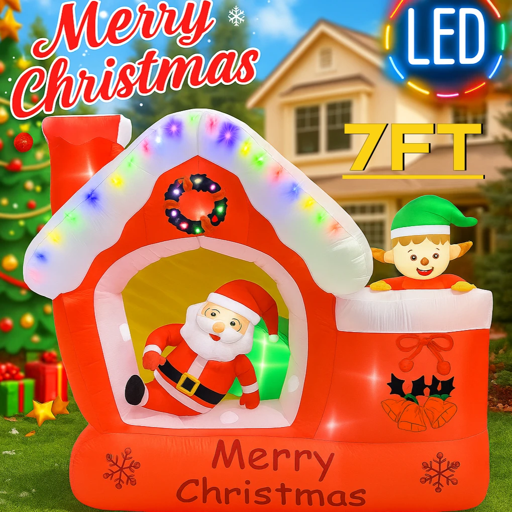 Casa da elfo giocattolo gonfia - Santa'S Elves Holiday Lighting & Decor Llc recensione e prezzo