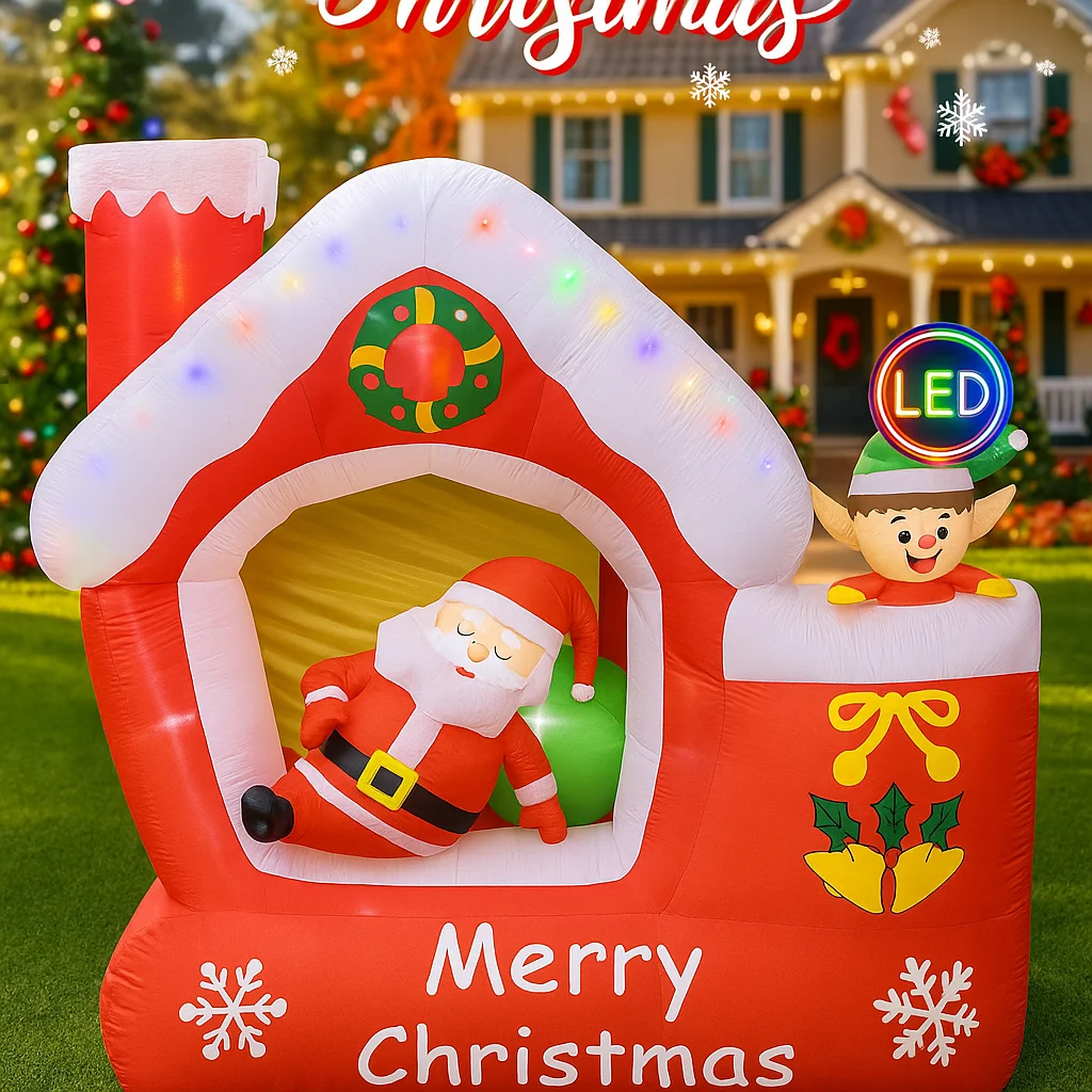 Casa da elfo giocattolo gonfia - Santa'S Elves Holiday Lighting & Decor Llc recensione e prezzo