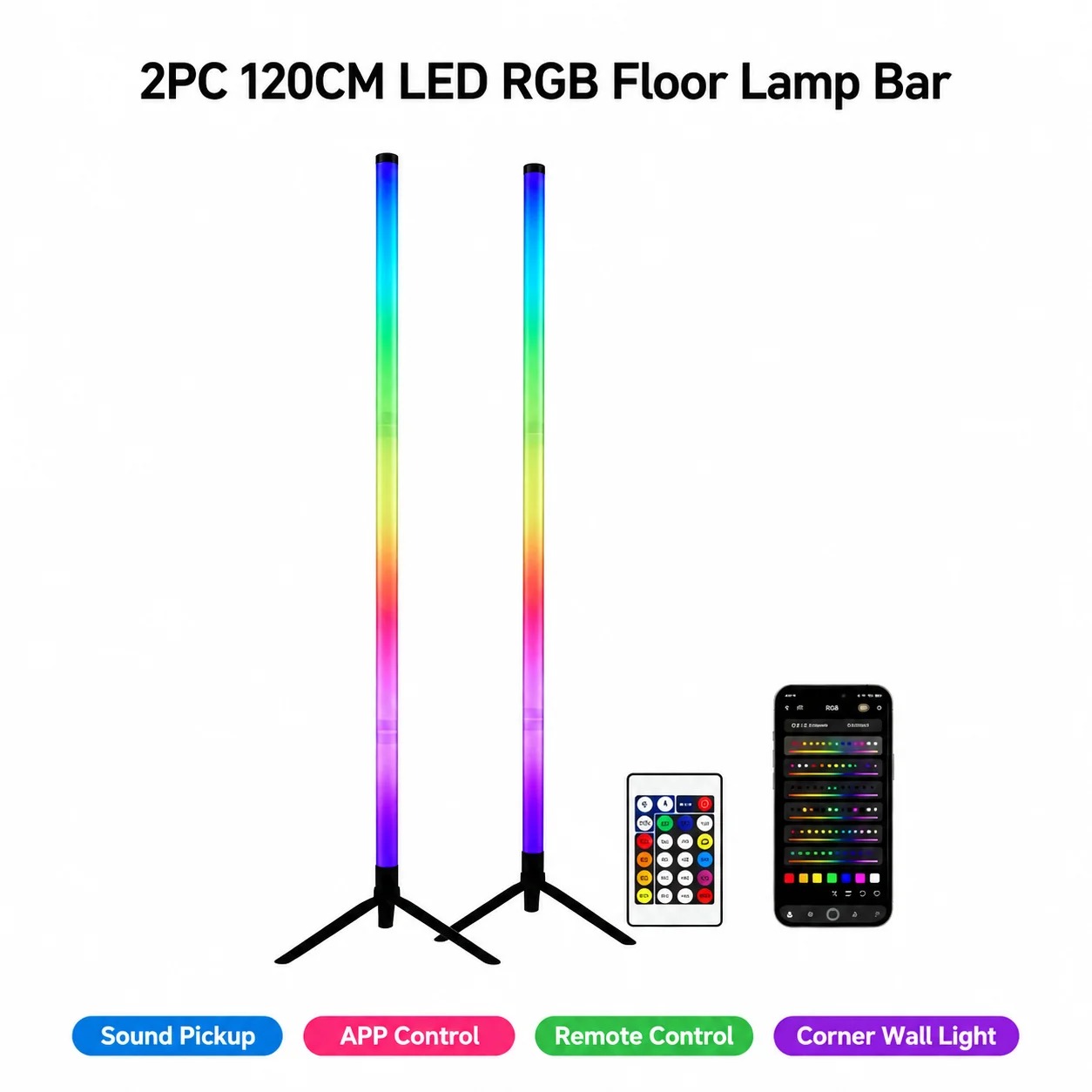 2 Pezzi Lampada da Terra RGB 1 - Lighting Decoration For Home recensione e prezzo