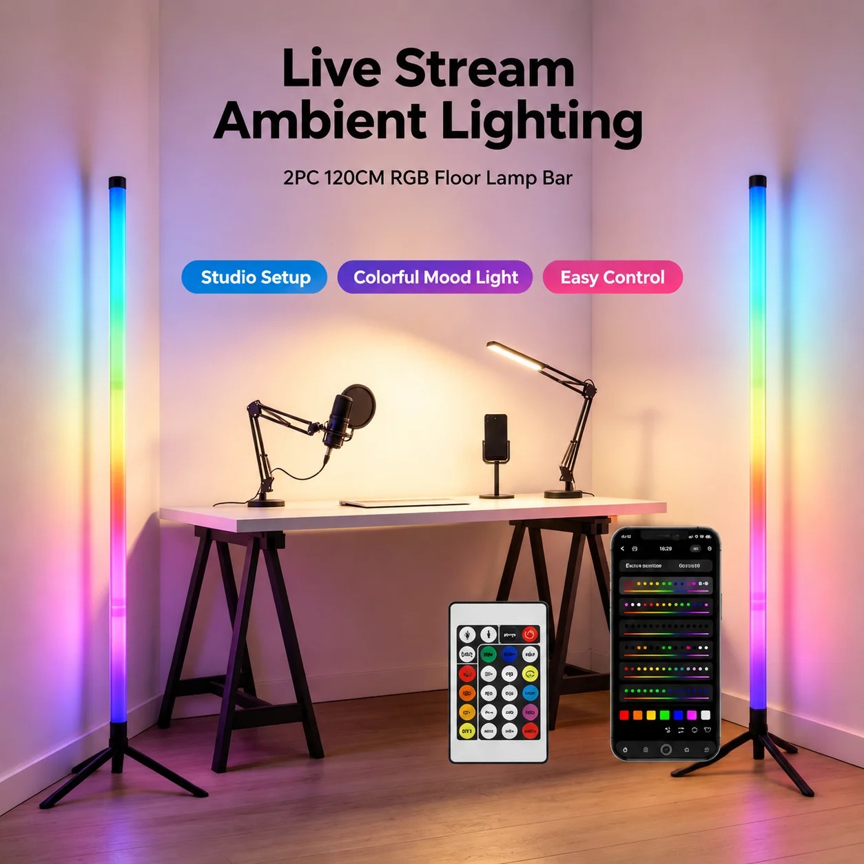 2 Pezzi Lampada da Terra RGB 1 - Lighting Decoration For Home recensione e prezzo