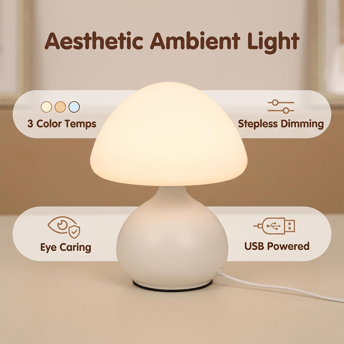 Mini Lampada da Comodino a For - Mushroom Table Lamp recensione e prezzo