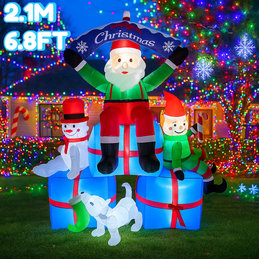 2.1M/6.8FT Babbo Natale Pupazz - Santa'S Elves Holiday Lighting & Decor Llc recensione e prezzo