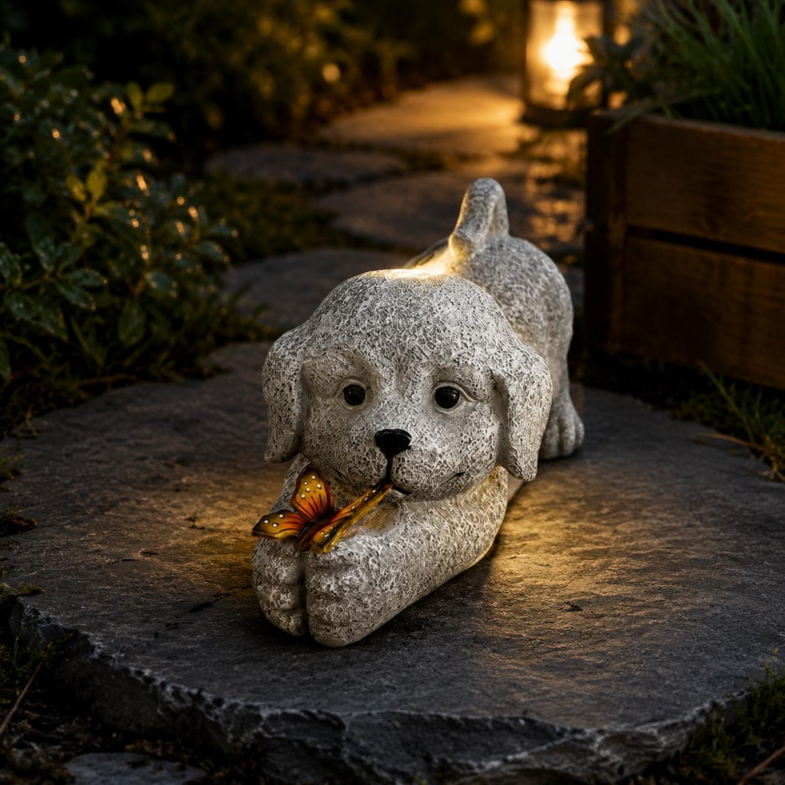 Statua di cane solare in resin - Yard Lighting Decor recensione e prezzo