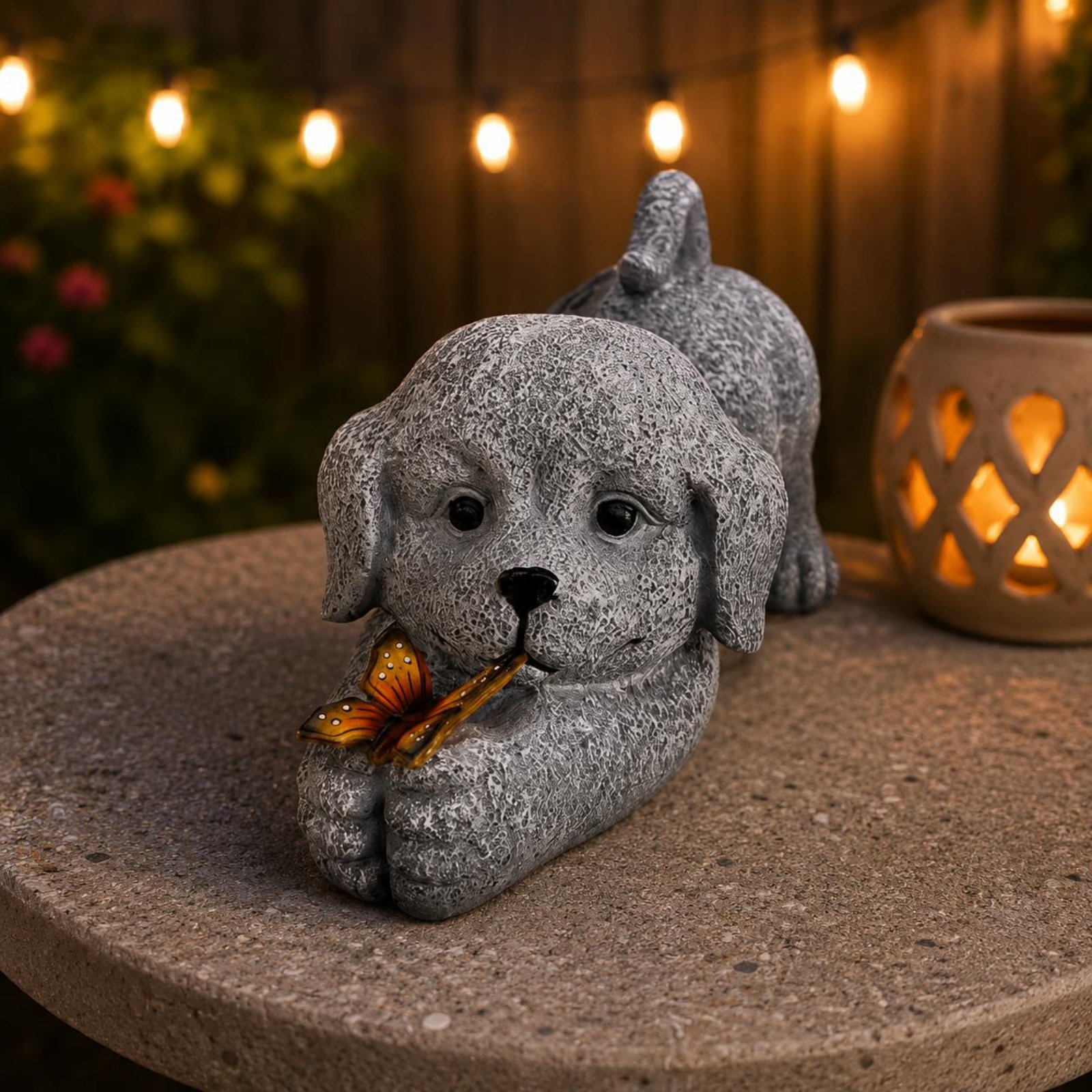 Statua di cane solare in resin - Yard Lighting Decor recensione e prezzo