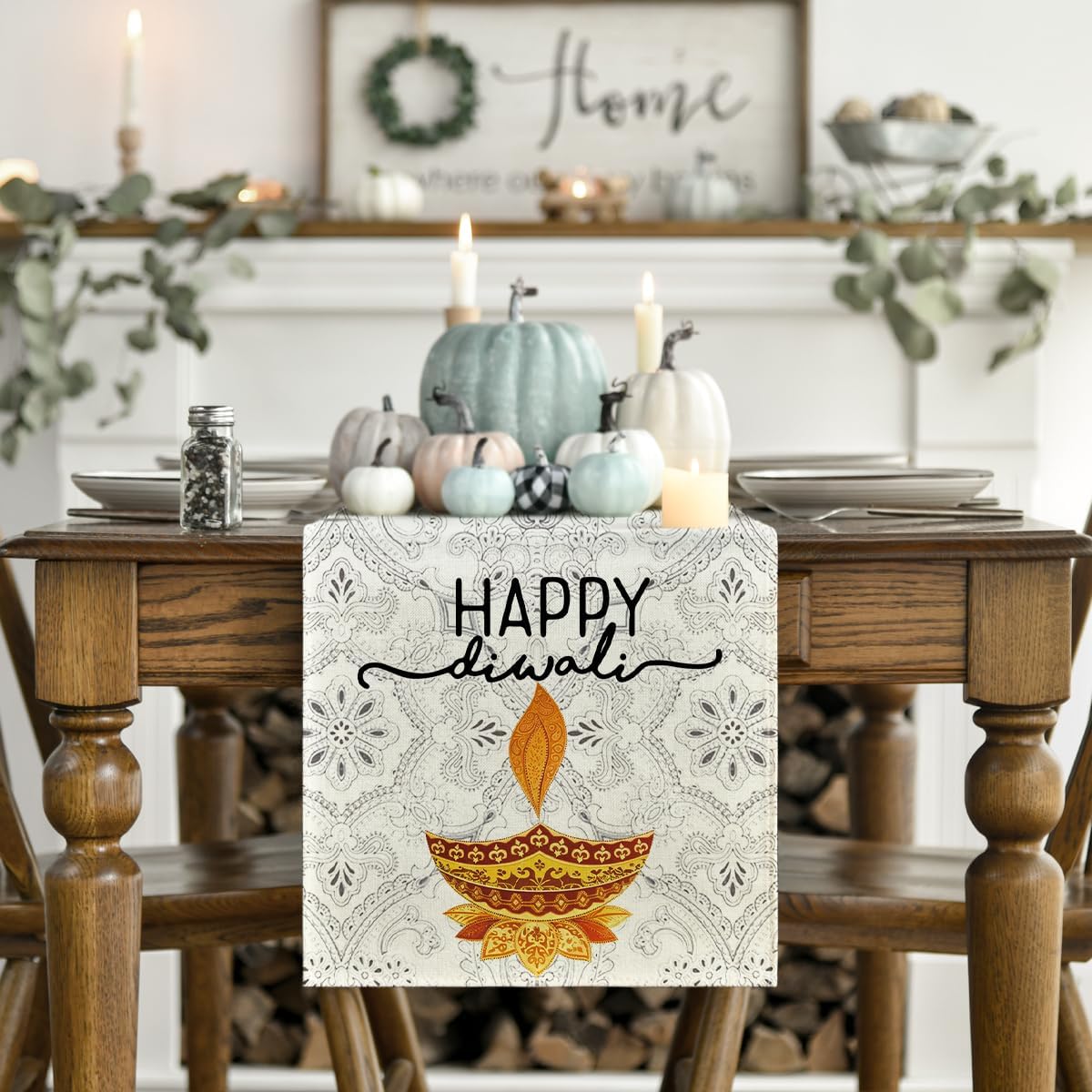 Runner da Tavola in Lino per i - Lighting Decoration For Diwali recensione e prezzo